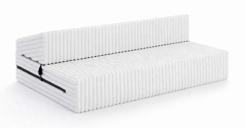 Rozkládací pohovka SUZI BÍLÁ SZTRUKS 120x200 výška 9 cm